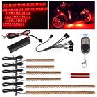 02212378862p9h7i Partsam Red Led Flexible Strip Kit Motorcycle Lights Remote Control