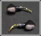 07-9311b-al Targa Motorcycle Led Turn Signals Oval Shape Black Body Clear