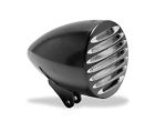 08-327 Ness Arlen " Harley Stretched Black Grill Bullet Headlight 5-3 Cut 4 Deep