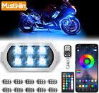 10 Pods Motorcycle Rgb Led Neon Under Glow Lights Strip Kit Remote App Control