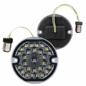 1157 Led 3.25inch Turn Signal Light Blk Fit 86-18 Road King Sequential Amber White