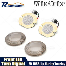 1157 Motorcycle Led Turn Signal White Amber Driving Lights For Harley Touring