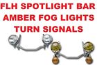 12-556 Custom Chrome Spotlight Bar Amber Fog Lights Turn Signal Kit
