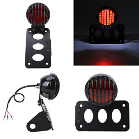 1pc 3/4inch Axle Side Mount Led License Plate Bracket Tail Light For Chopper Bobber