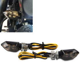 2 Pcs Mini Motorcycle 12v Led Turn Signals Blinker Light Indicator Amber Lamp