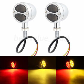 2 X Led Bullet Front Rear Turn Signal Light Fit For Harley Yamaha Suzuki Honda
