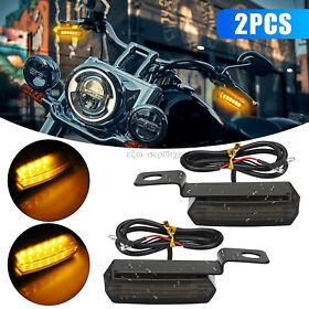 2 X Led Motorcycle Turn Signals Handlebar Light For Harley Davidson Sportster