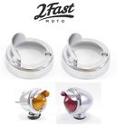2fm-43-30279 Pack Suzuki Custom Chrome Visor With Ring Bullet Zeppelin Lights