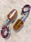 2fm-61-75666 Honda Chrome Turn Signals Amber Lens Cafe Racer Chopper