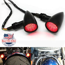 Tmp-14mts021-un999-bk 2pcs Bobber Cafe Motorcycle Led Bullet Turn Signal Tail Lights Indicator Blinker