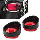 Hukyu-48yf729-2 2x Abs Turn Signal Light Lens Cover Red Bezels Visor Fit Harley Davidson Softail