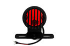 33-1027 Vtwin Harley Black Round Tail Lamp With Plastic Grill And