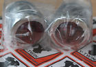 33-1976 New Red Bullet Marker Lamps Lights Chrome Brackets Set Volt