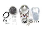 390906 Chrome Three Light Dash Panel Kit Ratio Speedometer For Harley