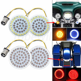 Ogxk2752bavcq10d45155 4 X 1157 Front Rear Bullet Led Turn Signals Running Light Inserts Fit For Harley