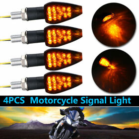 4pcs Universal Motorcycle Turn Signal Led Light Indicators Blinkers Lights Amber