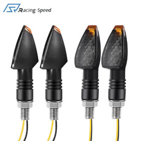 4x Black Turn Signal Led Dual Sports Motorcycle Dirt Bike Light Blinker Smoke