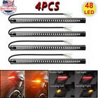 4x Motorcycle Tail Light Turn Light Led Flexible Strip Integrated Brake Lamp Usa