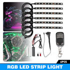 6x Motorcycle Led Lights Wireless Remote 18 Color Neon Glow Light Strips Kit New