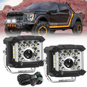 Aaiwa 61580 2pcs Side Shooter Pods Light 5inch Offroad Driving Lamp Led Work White Drl