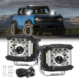 Aaiwa Qplw61580 2x 5 Inch Side Shooter Led Work Light Bar Cube Pods Drl Fog Driving Lamps Wiring