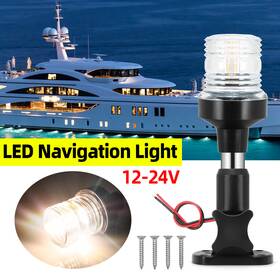 Aaiwa Qpsl06 6 In Boat Anchor Light White Led Stern For 3 Nautical Mile Bimini Top