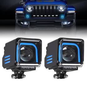 Aaiwa Wrgb70w 2x 3.5 Inch 140w Motorcycle Auxiliary Led Fog Light Driving Spotlights Rgb Halo Drl