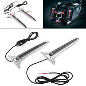Abs Pair Led Rear Saddlebag Light Smoke Lens For Harley Touring Road King 93-13