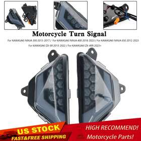 Artudatech Ts-232-black Led Front Turn Signal Light For Kawasaki Ninja 300 400 650 Zx-6r Zx-4rr 2013 U7