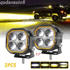 Auto08 F4yw203 2x Led Motorcycle Spot Lights Auxiliary Headlight Driving Fog Lamp Amber White