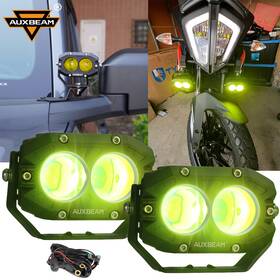 Auxbeam Autoam8326 4 Inch Led Motorcycle Headlight Driving Fog Light Lamps Amber For Harley