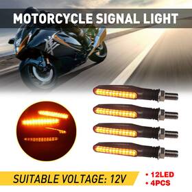 Auxito Dlj-eow-39811 4x Led Motorcycle Turn Signal Indicator Yellow Amber Lights 24 Smd Smoked Bright