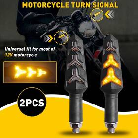 Auxito Eoq-mtc-68411 Amber Motorcycle Led Turn Signal Lights Lamp Dynamic Car Auto Accessories