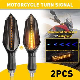 Auxito Eoq-mtc-68412 Motorcycle Led Turn Signals Lamps Sequential Flowing Indicator Lights Amber Blue