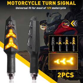 Auxito Eoq-zxd-68419 Motorcycle Indicators Flowing Turn Signal Lights Arrow Lamps 12v Sequential Flow