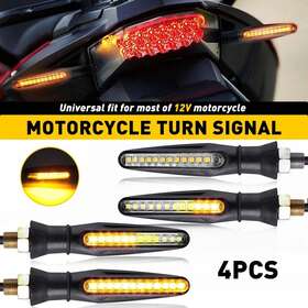 Auxito Kc020sq-12led-2c 4 Pack Universal Motorcycle Turn Signals Blinker Amber Lights Fit Suzuki Drz400s