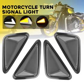 Auxito Motorcycle Turn Signal Indicators Lights 12v W/10mm 4pcs/set Front Led Indicator Lamps Yellow White Light