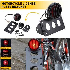 Auxito Mp-af/tl-tz01-zl&pdj Motorcycle Led Rear Tail Brake Light Side Mount License Plate Bracket With