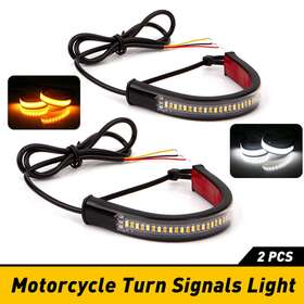 Auxito Mt01-01 2x Universal Fork Switchback Motorcycle Led Turn Daytime Signal Drl Light Strips