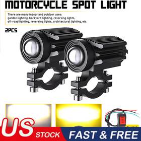 Auxito Mtc-sd-2501wy 60w Led Motorcycle Headlight Yellow White Hi/lo Spot Light Driving Fog Lamp Atv