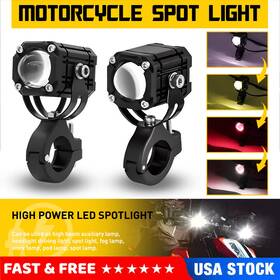 Auxito Mtc-sd-2502wyr Led Spot Lights Auxiliary Motorcycle Headlight Driving Fog Lamp Amber White Red