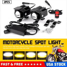 Auxito Mtc-sd-2503tz 2x Led Spot Lights Auxiliary Motorcycle Headlight Driving Fog Lamp Amber White