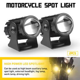 Auxito Mtc-sd-2504wy 2x Motorcycle Led Headlight Fog Driving Spot Light Auxiliary Lamp Yellow White