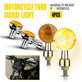 Auxito Mtc-zxd-2404-4c 4pcs Motorcycle Turn Signal Light Bulb Lamp 12v Amber Indicators Case Chrome Usa