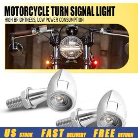 Auxito Mtc-zxd-2410-2cry 2x Chrome Motorcycle Bullet Led Turn Signal Light Tail Red Amber Brake Blinker