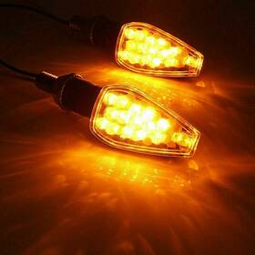 Mtc-zxd-z0122-2-eae Auxito 2x Led Motorcycle Turn Signals Indicator Blinker Lights Amber Smoked Hd Lens 12v