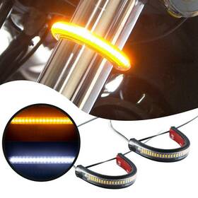 Auxito Smd-xaw-75135 2pcs White Yellow Motorcycle Light Led Strip Kit 6000k Super Bright