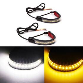 Auxito Ww20029-exb White/amber Switchback Led Turn Fork Signal Drl Light For Strips Motorcycle 2x