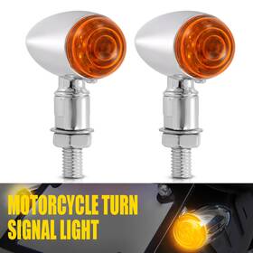 Auxito Wwd-kkk-76512 Chrome Led Motorcycle Turn Signal Indicator Lights Lamps Amber Bullet 12v