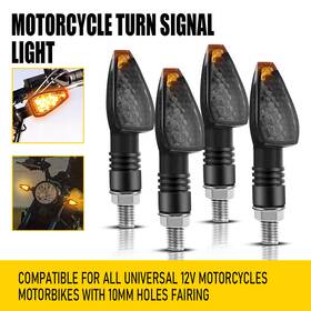Auxito Wwd-kkk-76523 4x Motorcycle Turn Signals Blinker Light For Yamaha Honda Kawasaki Smoke Amber